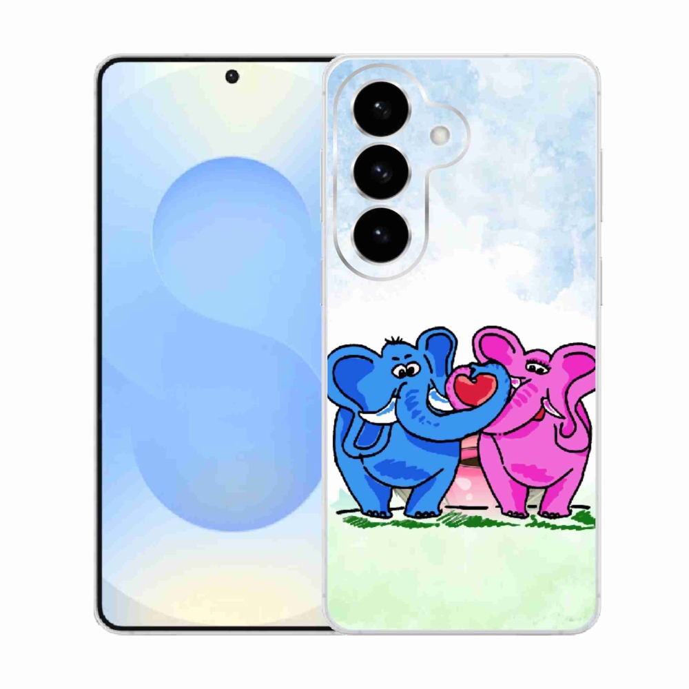 Gelový kryt mmCase na Samsung Galaxy S26  - zamilovaní sloni