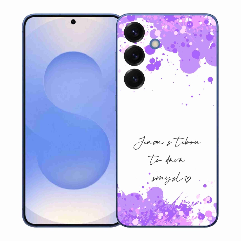 Gelový kryt mmCase na Samsung Galaxy S26+ - zamilovaný text bílé pozadí