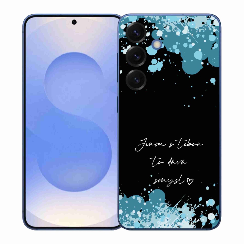 Gelový kryt mmCase na Samsung Galaxy S26+ - zamilovaný text černé pozadí