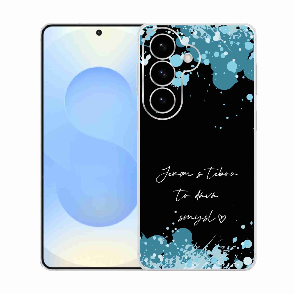 Gelový kryt mmCase na Samsung Galaxy S26  - zamilovaný text černé pozadí