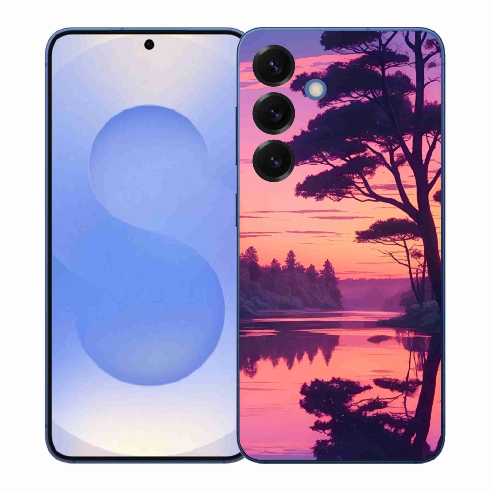 Gelový kryt mmCase na Samsung Galaxy S26+ - západ slunce nad jezerem