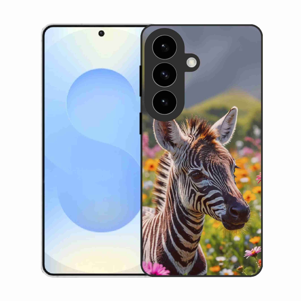 Gelový kryt mmCase na Samsung Galaxy S26 - zebra na louce