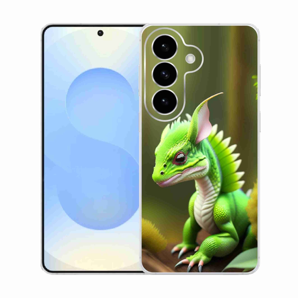 Gelový kryt mmCase na Samsung Galaxy S26  - zelený dráček