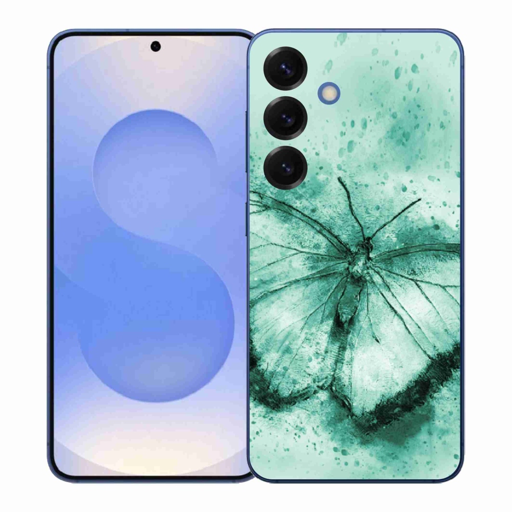 Gelový kryt mmCase na Samsung Galaxy S26+ - zelený motýl