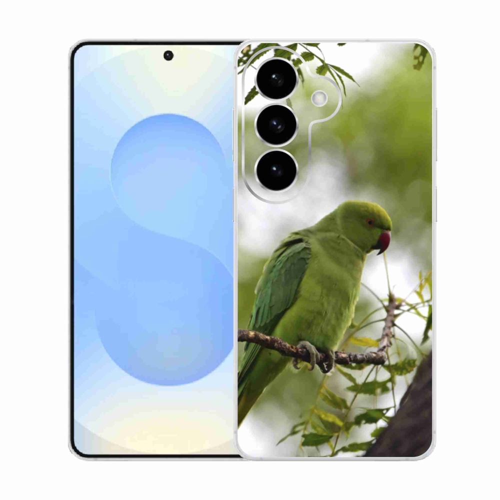 Gelový kryt mmCase na Samsung Galaxy S26  - zelený papoušek