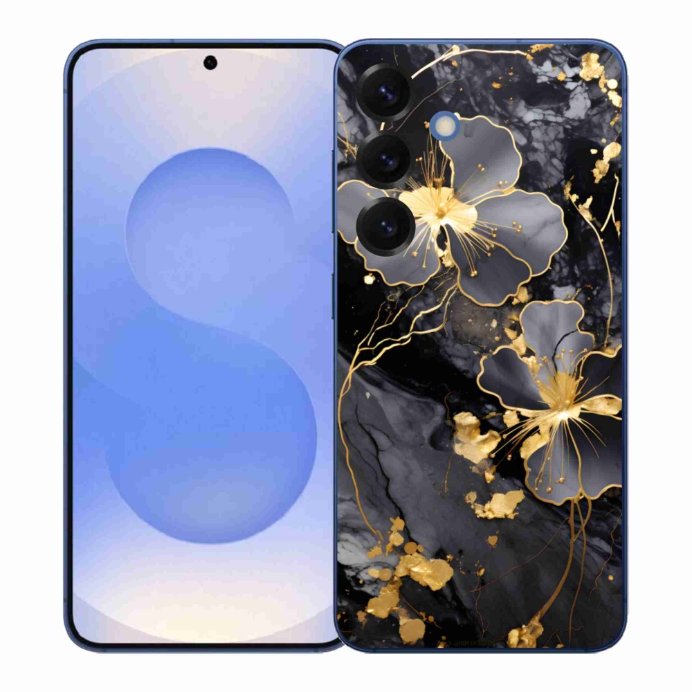 Gelový kryt mmCase na Samsung Galaxy S26+ - zlaté květy