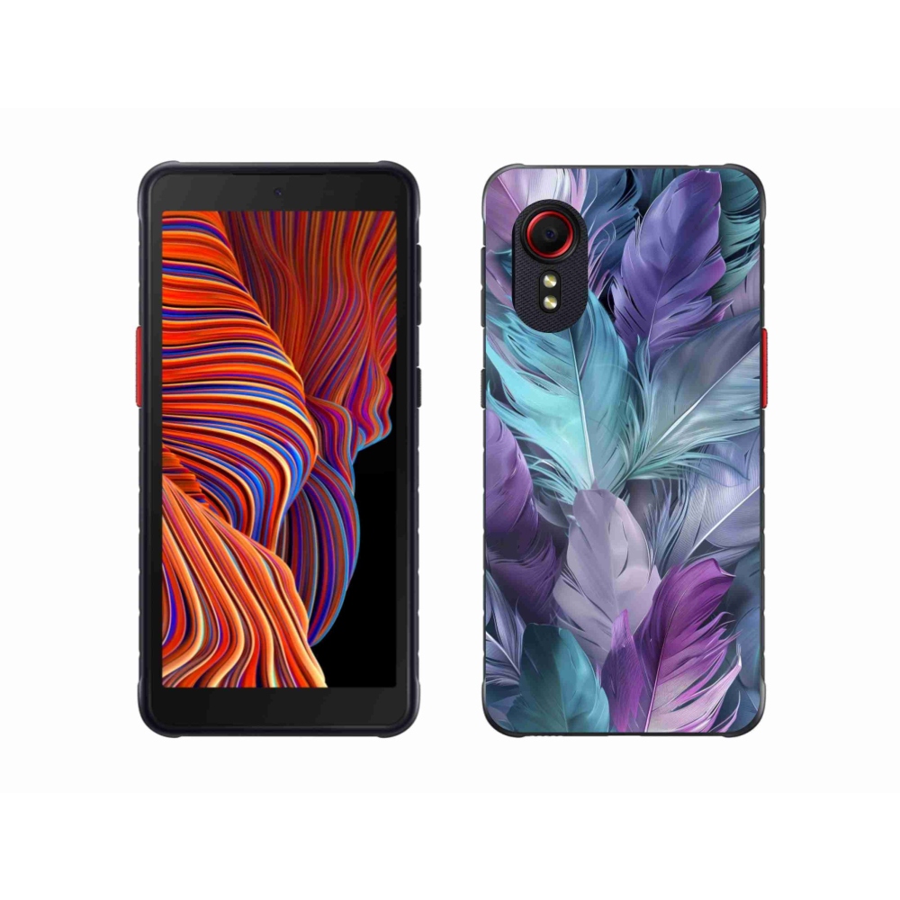 Gelový kryt mmCase na Samsung Galaxy Xcover 5 - barevné peří 2