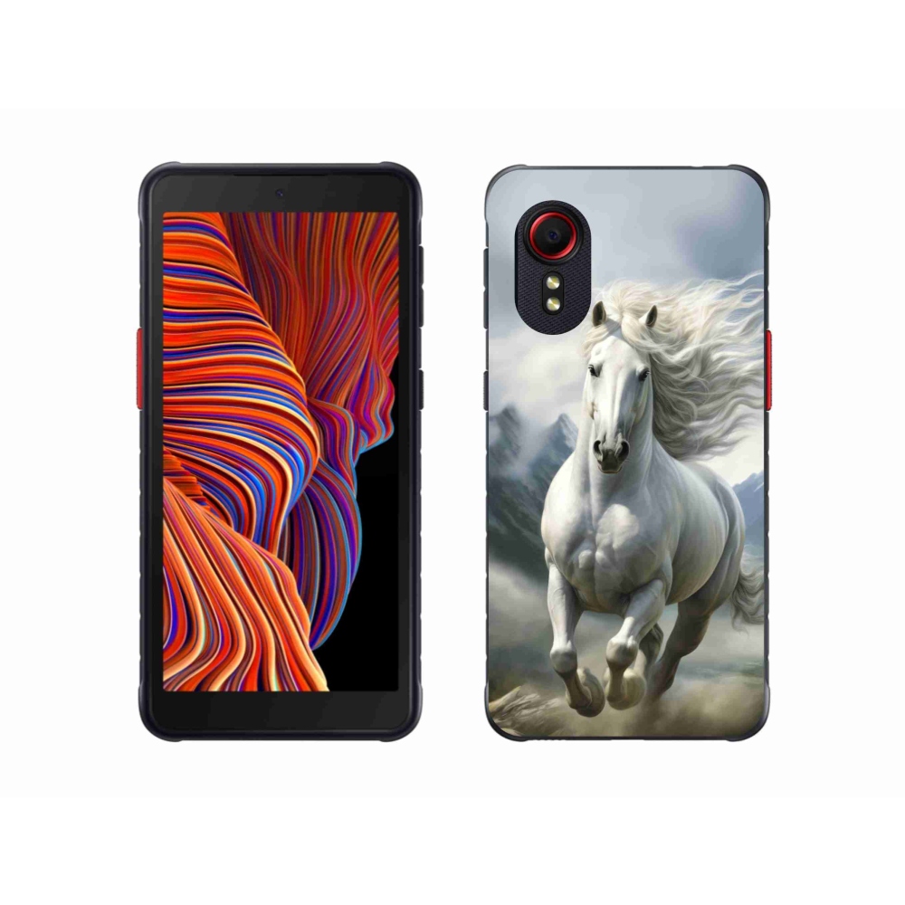 Gelový kryt mmCase na Samsung Galaxy Xcover 5 - běžící bílý kůň 3