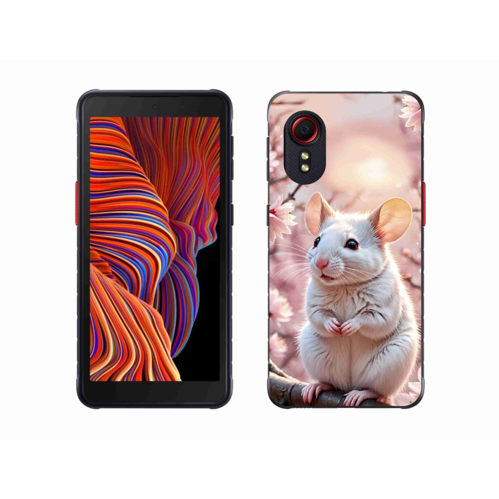 Gelový kryt mmCase na Samsung Galaxy Xcover 5 - bílá myš na větvi