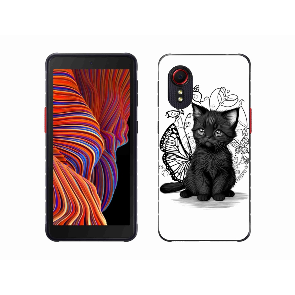 Gelový kryt mmCase na Samsung Galaxy Xcover 5 - černé kotě