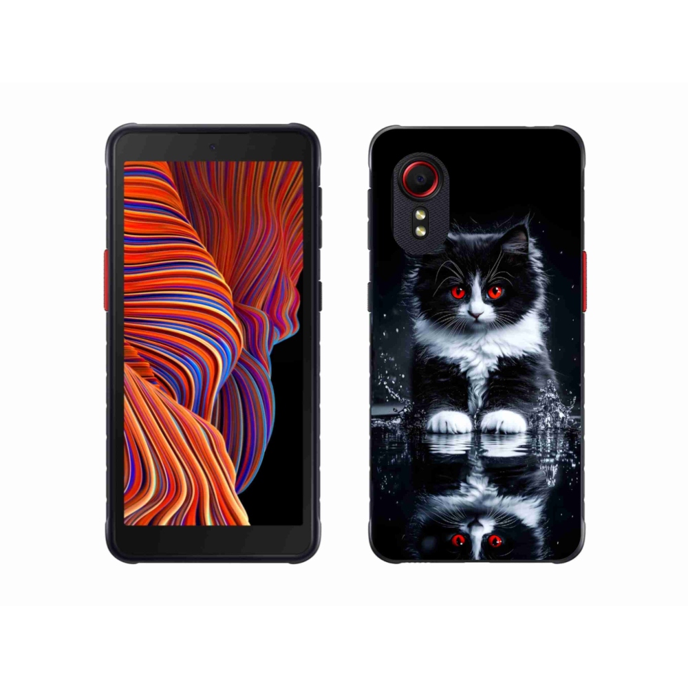 Gelový kryt mmCase na Samsung Galaxy Xcover 5 - černobílé kotě