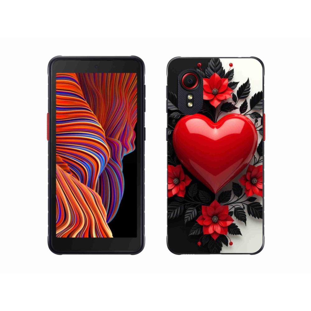 Gelový kryt mmCase na Samsung Galaxy Xcover 5 - červené srdce