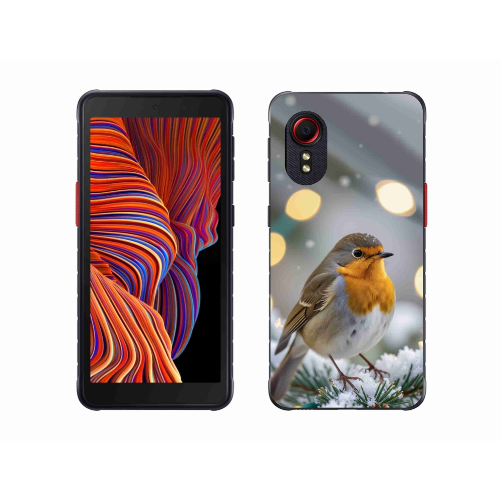 Gelový kryt mmCase na Samsung Galaxy Xcover 5 - červenka v zimě
