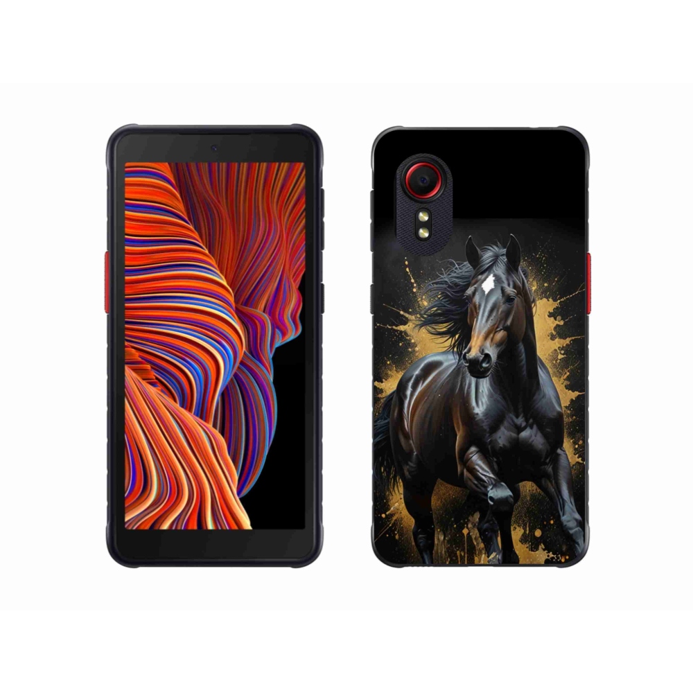 Gelový kryt mmCase na Samsung Galaxy Xcover 5 - elegantní černý hřebec