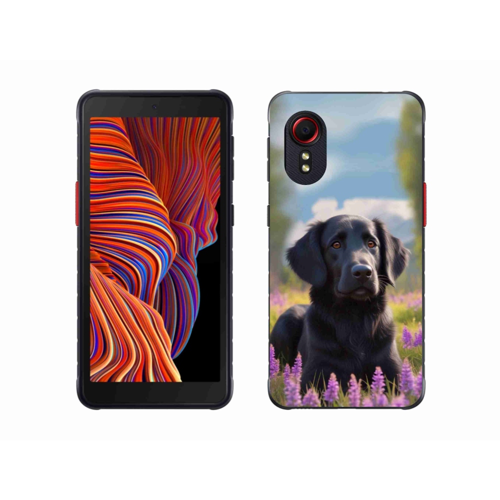 Gelový kryt mmCase na Samsung Galaxy Xcover 5 - elegantní černý retrívr