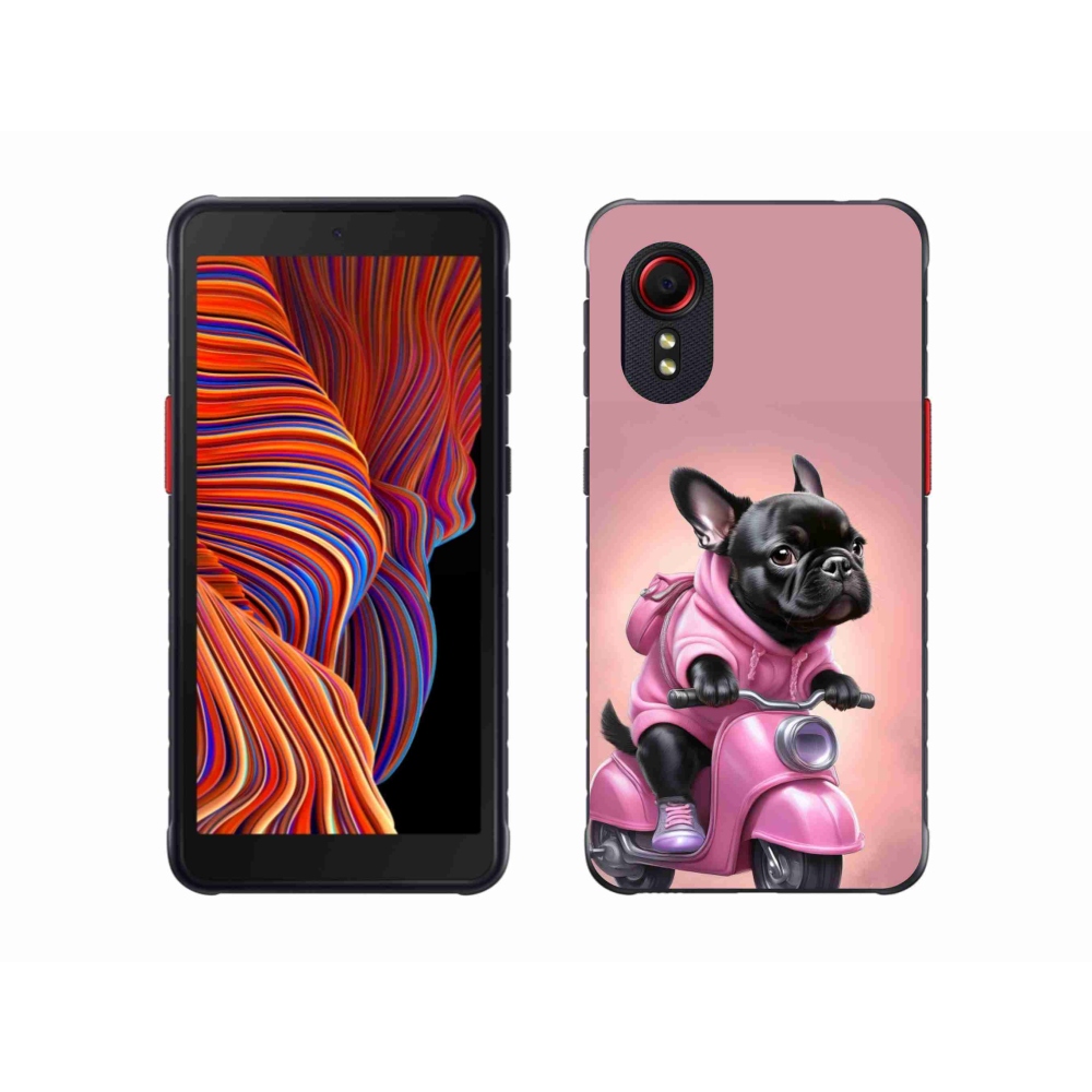 Gelový kryt mmCase na Samsung Galaxy Xcover 5 - francouzský buldoček na skútru