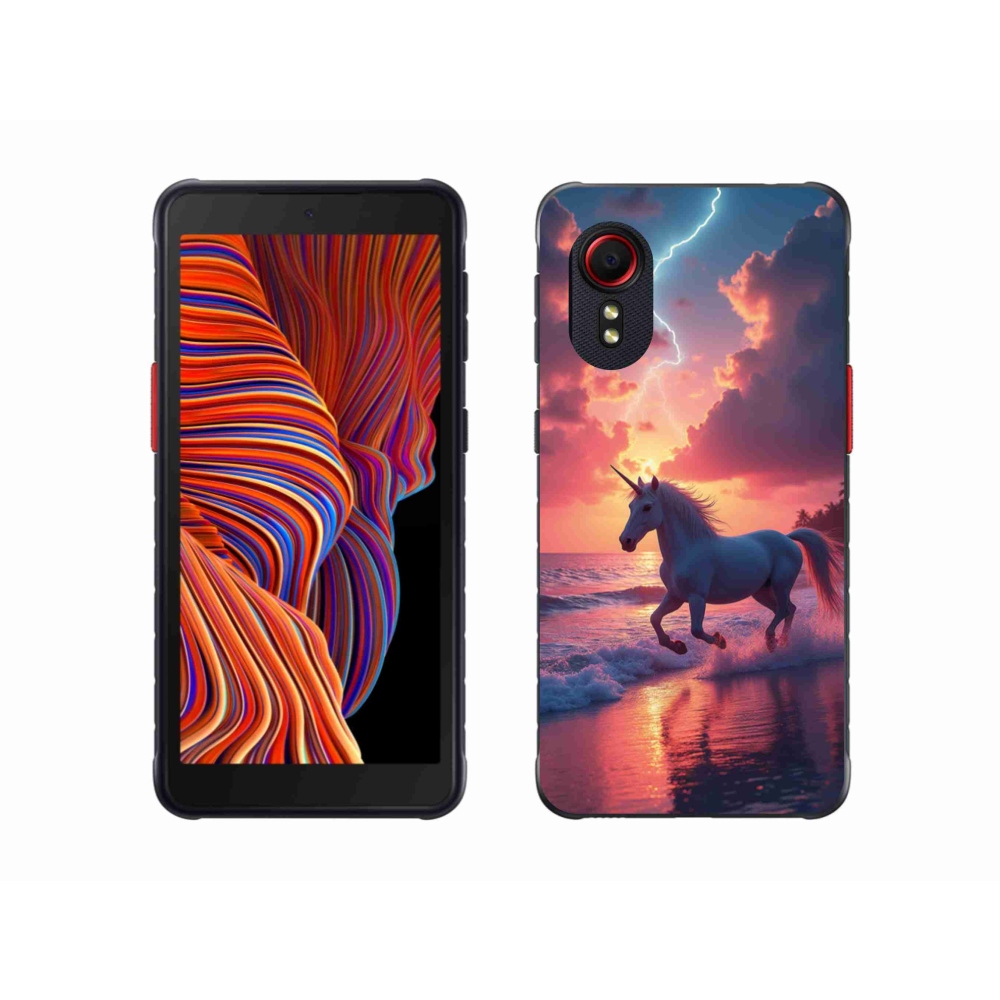 Gelový kryt mmCase na Samsung Galaxy Xcover 5 - jednorožec na pláži