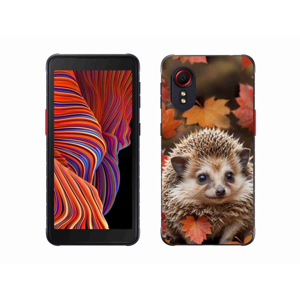 Gelový kryt mmCase na Samsung Galaxy Xcover 5 - ježek v listí