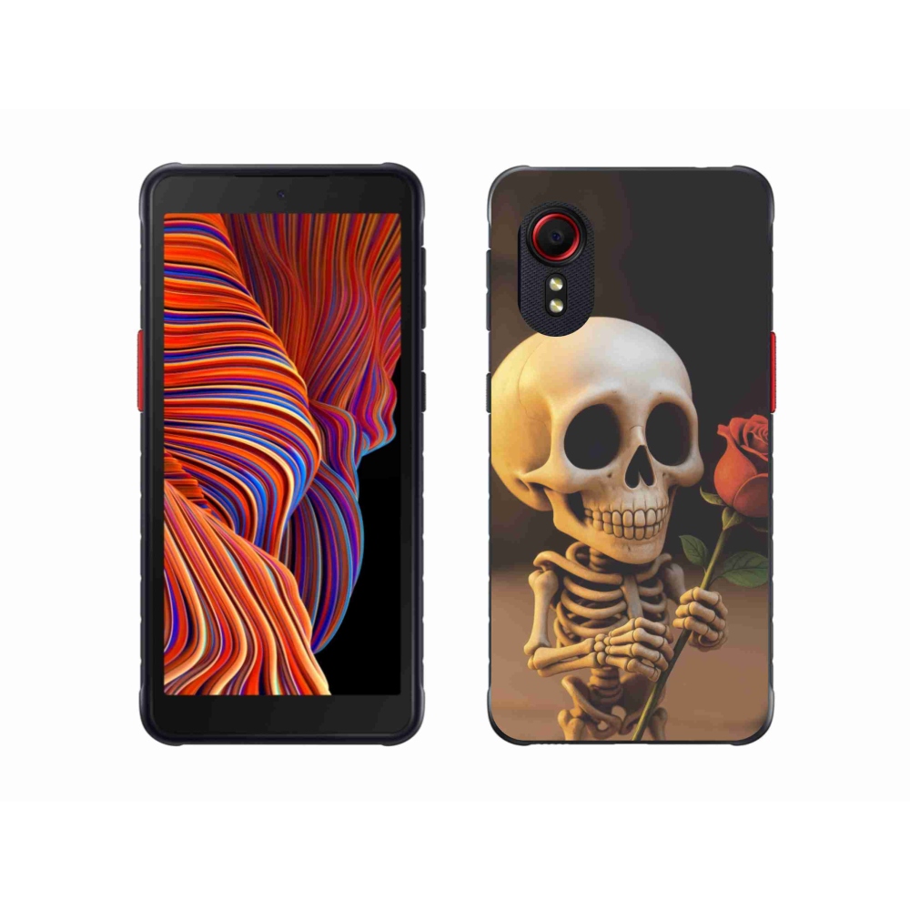 Gelový kryt mmCase na Samsung Galaxy Xcover 5 - kostlivec s růží