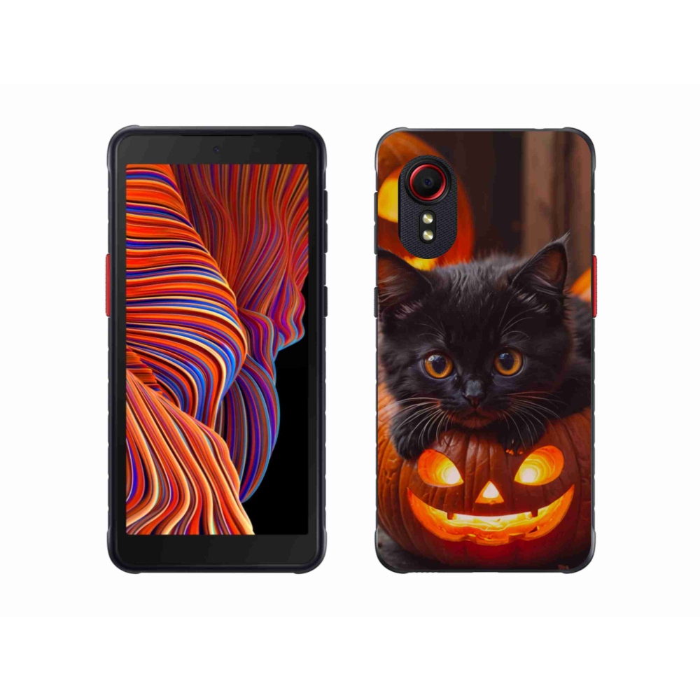 Gelový kryt mmCase na Samsung Galaxy Xcover 5 - kotě a dýně