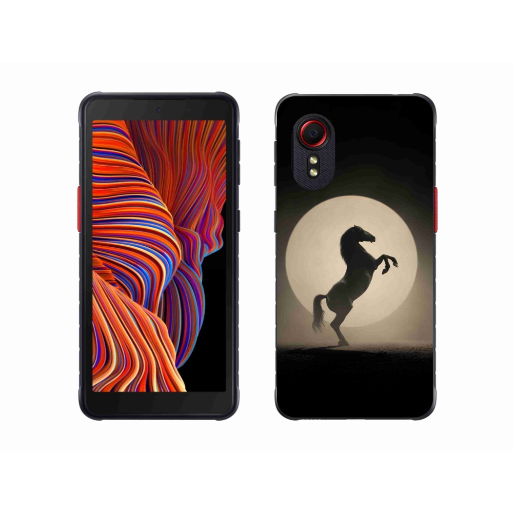 Gelový kryt mmCase na Samsung Galaxy Xcover 5 - kůň v siluetě