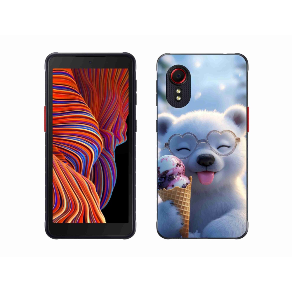 Gelový kryt mmCase na Samsung Galaxy Xcover 5 - medvídek se zmrzlinou