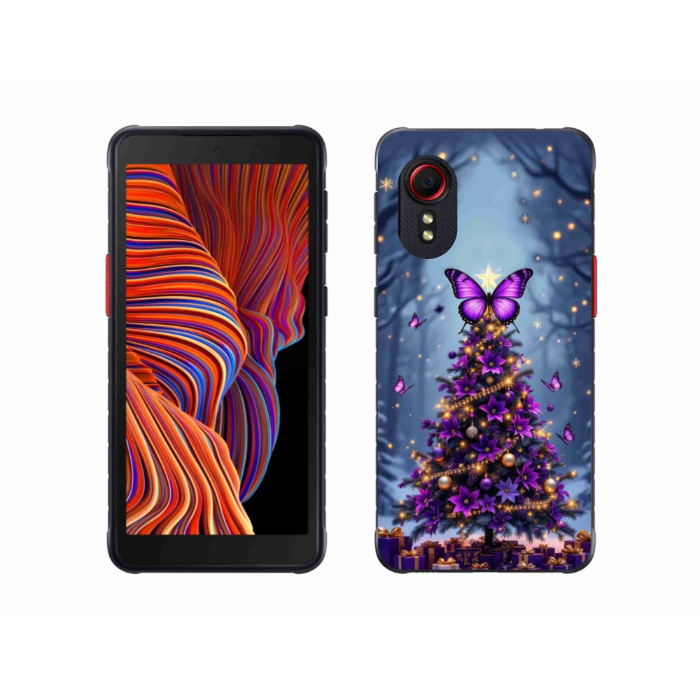 Gelový kryt mmCase na Samsung Galaxy Xcover 5 - motýlí vánoční stromek
