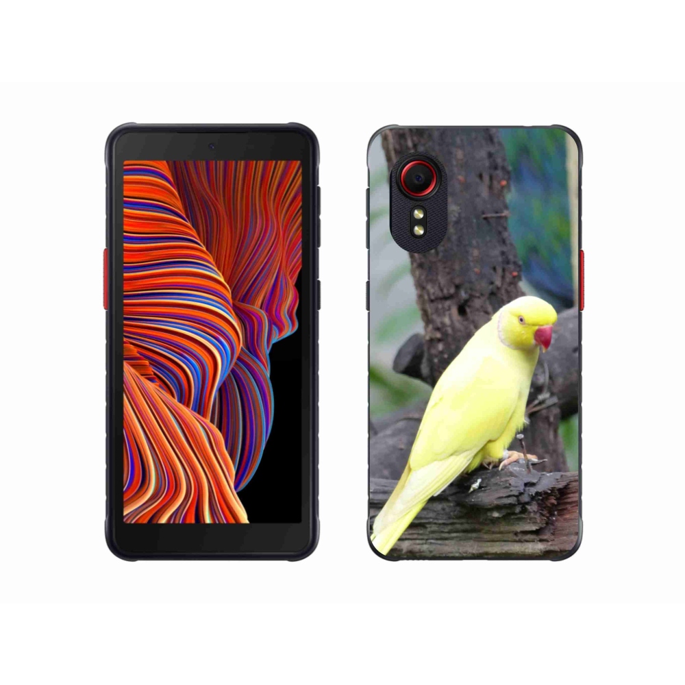 Gelový kryt mmCase na Samsung Galaxy Xcover 5 - papoušek alexandr žlutý