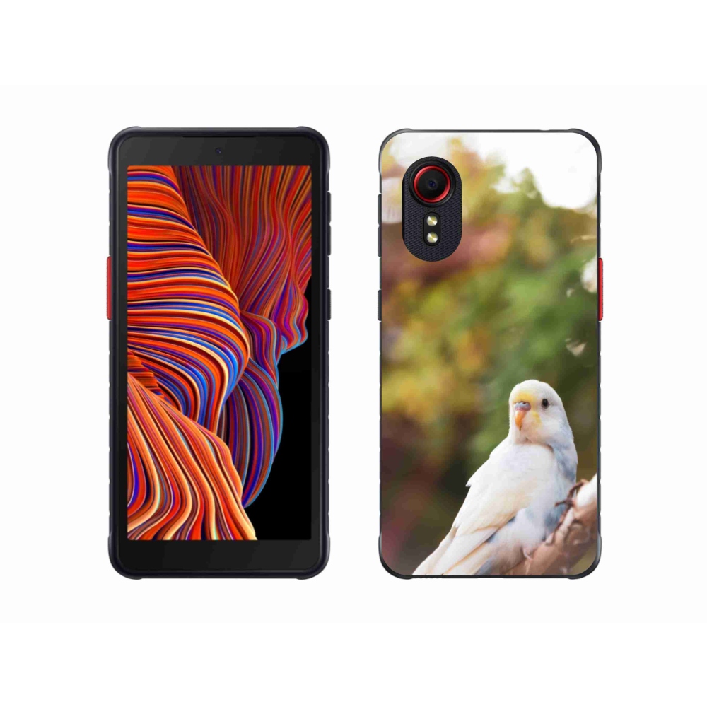 Gelový kryt mmCase na Samsung Galaxy Xcover 5 - papoušek andulka bílá