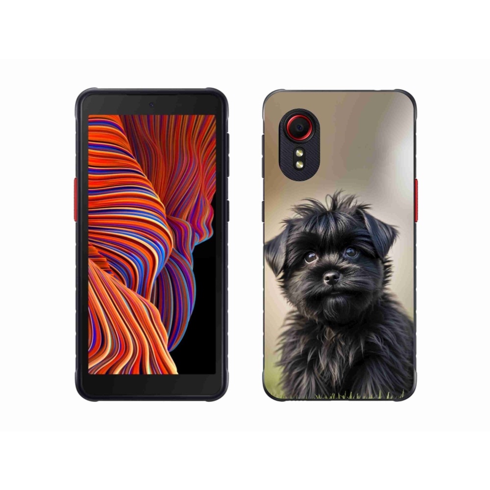 Gelový kryt mmCase na Samsung Galaxy Xcover 5 - roztomilý černý pejsek