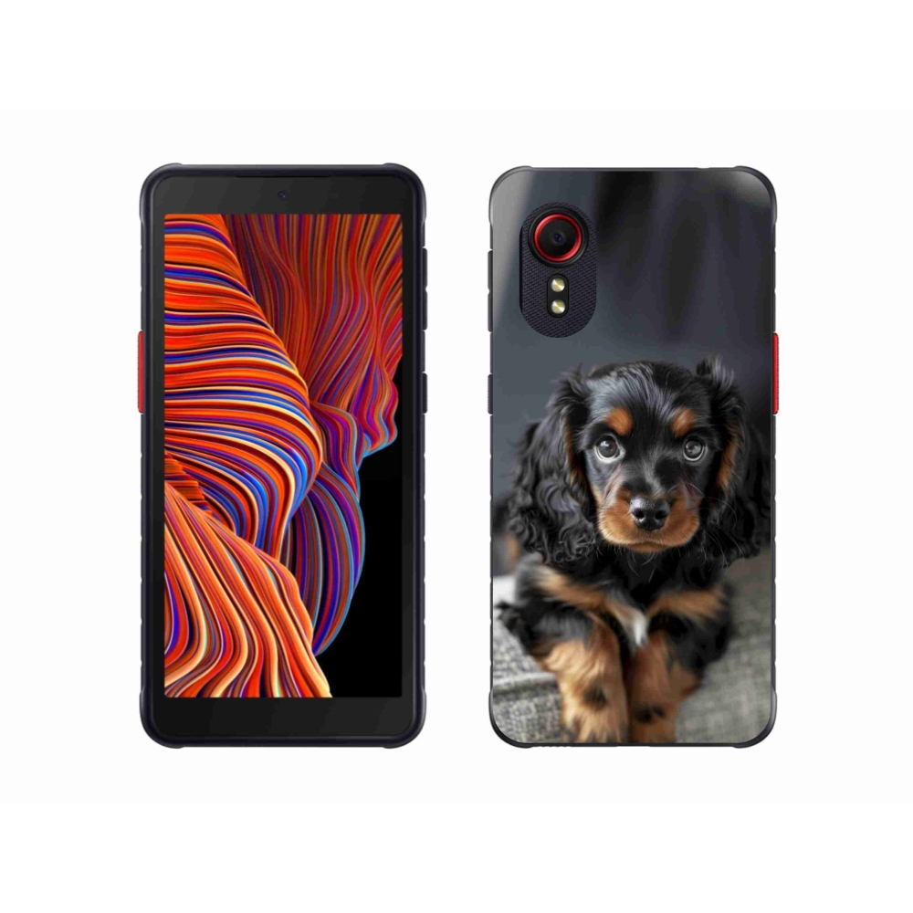 Gelový kryt mmCase na Samsung Galaxy Xcover 5 - roztomilý dlouhosrstý jezevčík