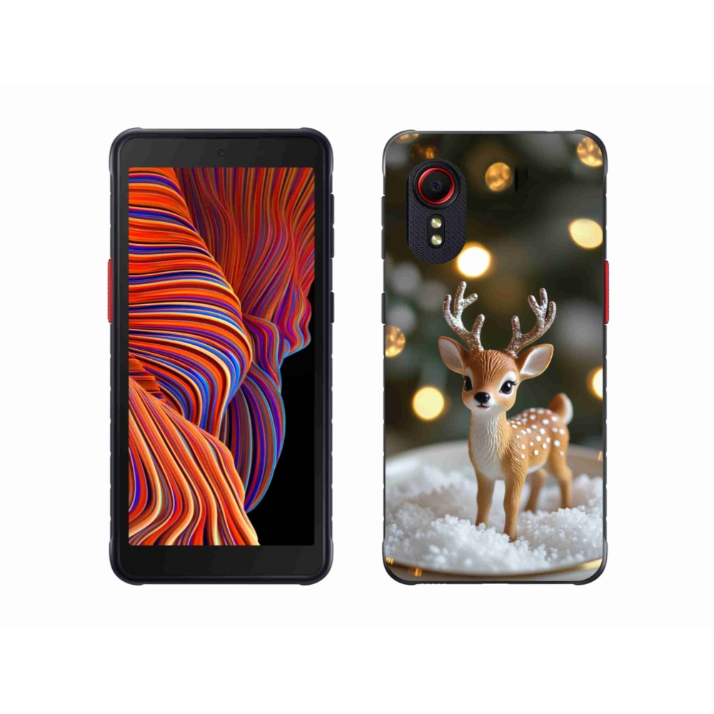 Gelový kryt mmCase na Samsung Galaxy Xcover 5 - roztomilý vánoční jelen