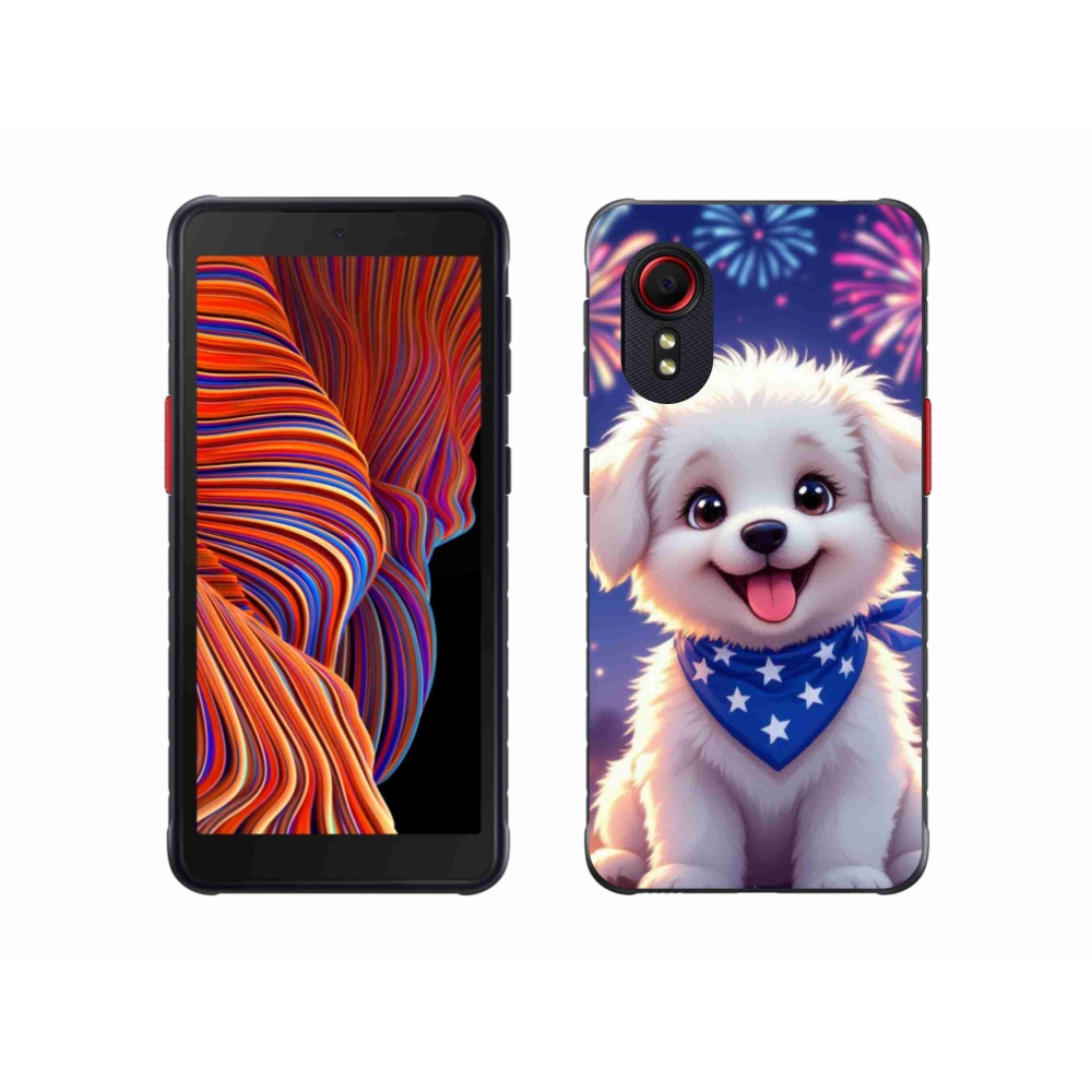 Gelový kryt mmCase na Samsung Galaxy Xcover 5 - slavnostní štěně