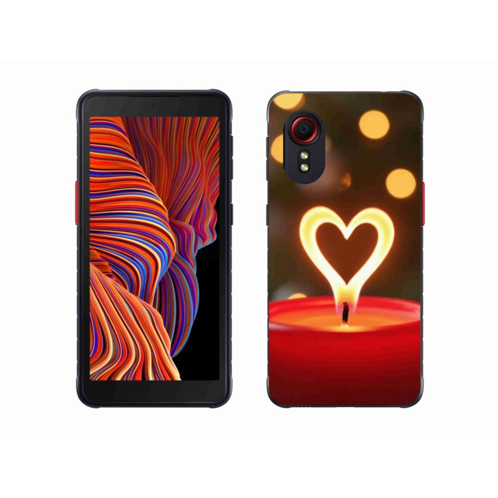 Gelový kryt mmCase na Samsung Galaxy Xcover 5 - srdce z plamene