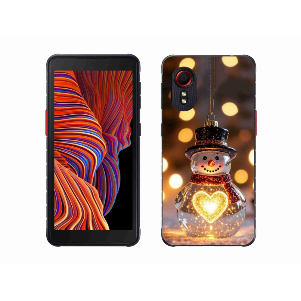 Gelový kryt mmCase na Samsung Galaxy Xcover 5 - svítící vánoční sněhulák