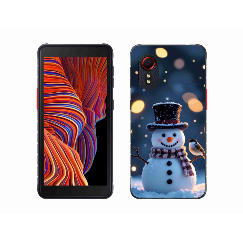 Gelový kryt mmCase na Samsung Galaxy Xcover 5 - vánoční sněhulák