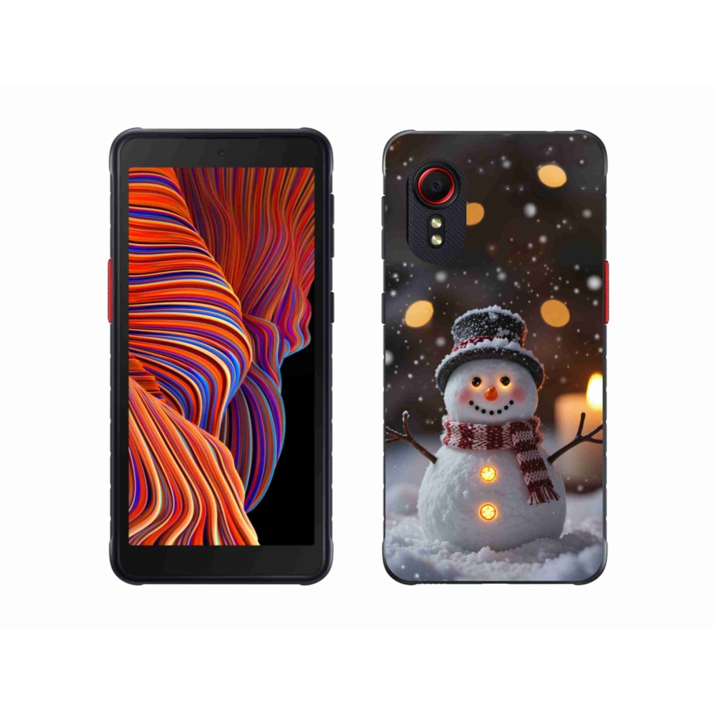 Gelový kryt mmCase na Samsung Galaxy Xcover 5 - veselý sněhulák