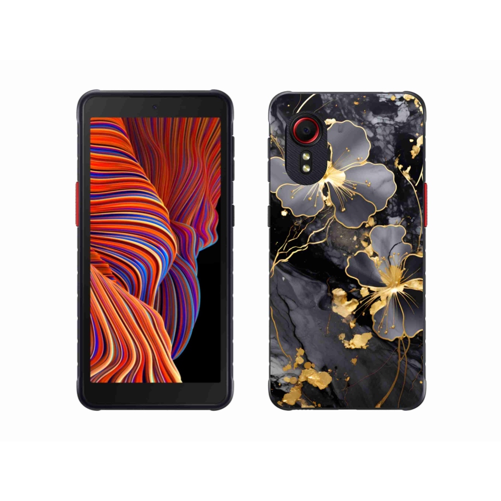 Gelový kryt mmCase na Samsung Galaxy Xcover 5 - zlaté květy