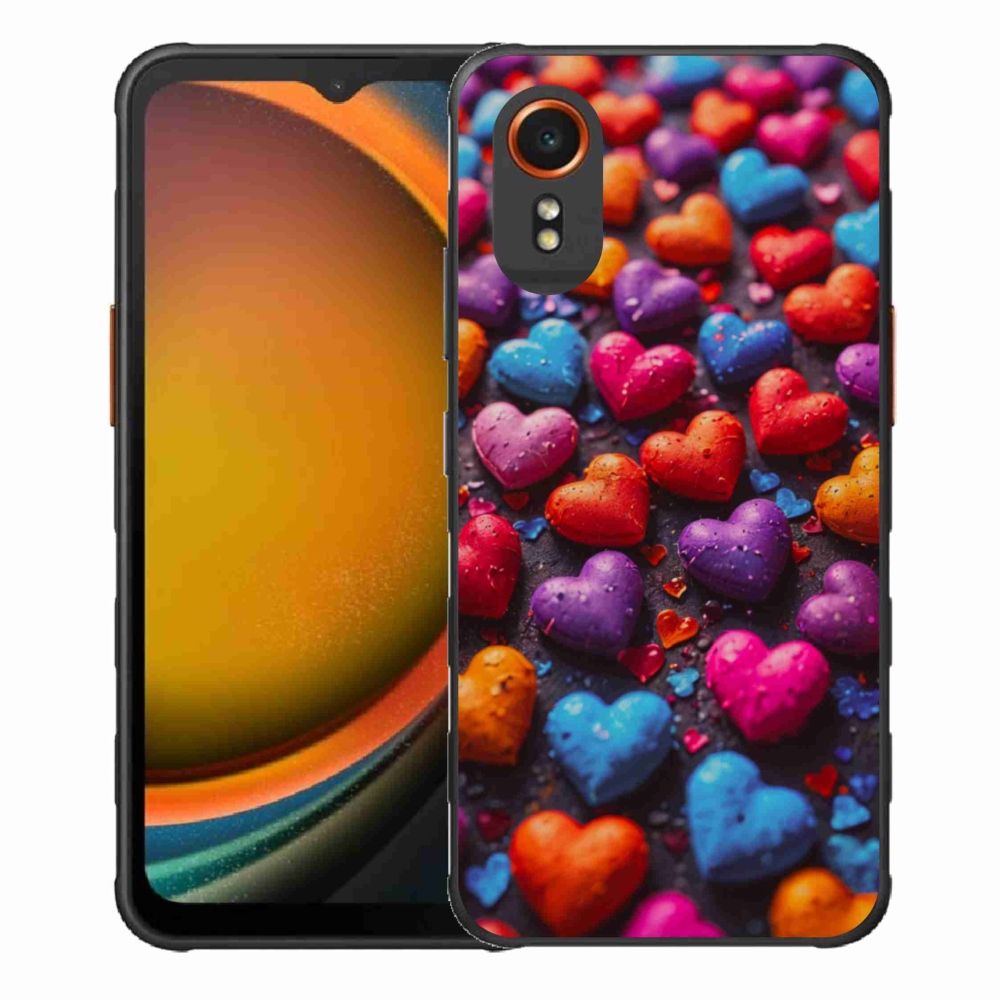 Gelový kryt mmCase na Samsung Galaxy Xcover 7 - barevná srdce