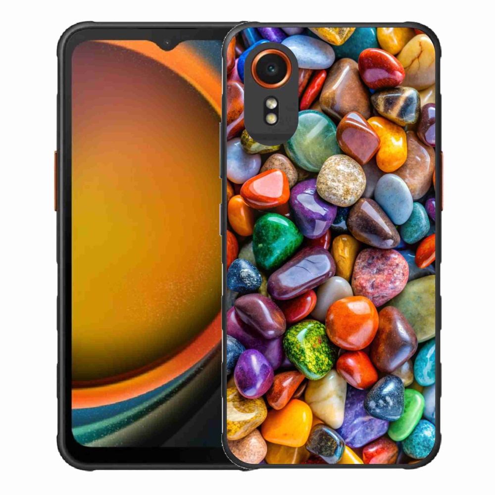 Gelový kryt mmCase na Samsung Galaxy Xcover 7 - barevné kamínky