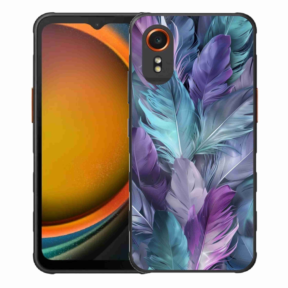 Gelový kryt mmCase na Samsung Galaxy Xcover 7 - barevné peří 2