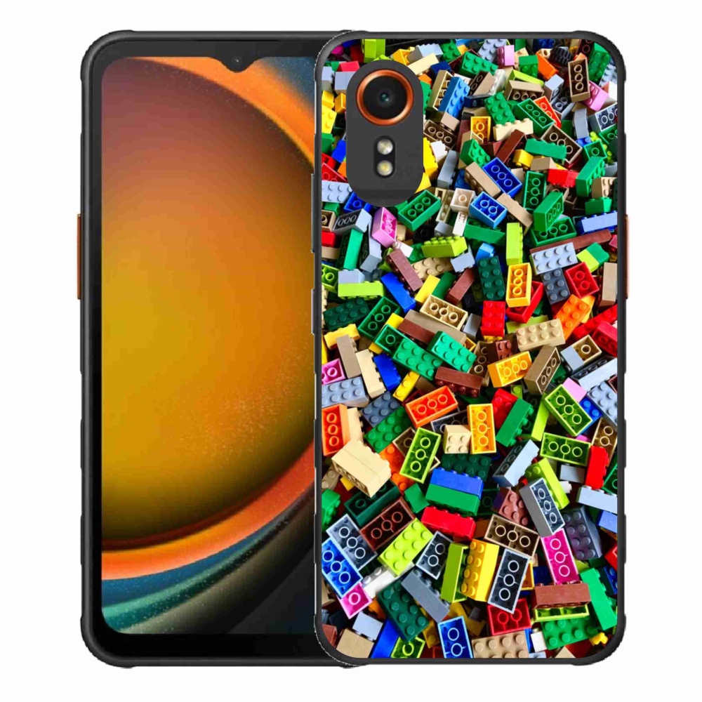 Gelový kryt mmCase na Samsung Galaxy Xcover 7 - barevné stavební kostky