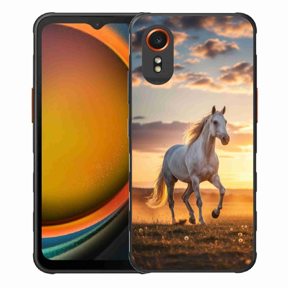 Gelový kryt mmCase na Samsung Galaxy Xcover 7 - běžící bílý kůň 2