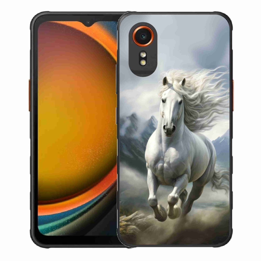 Gelový kryt mmCase na Samsung Galaxy Xcover 7 - běžící bílý kůň 3