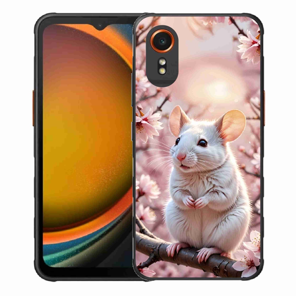 Gelový kryt mmCase na Samsung Galaxy Xcover 7 - bílá myš na větvi