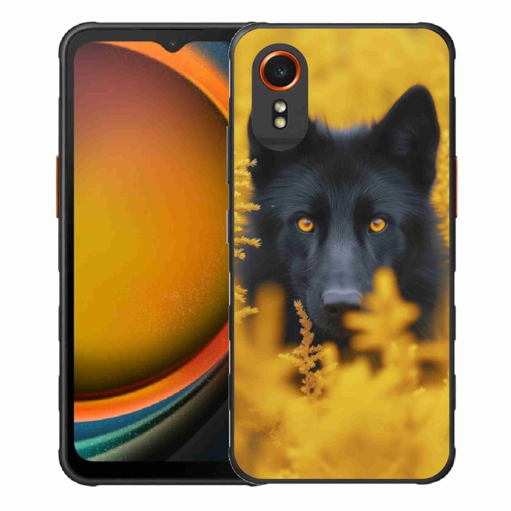 Gelový kryt mmCase na Samsung Galaxy Xcover 7 - černý vlk 2