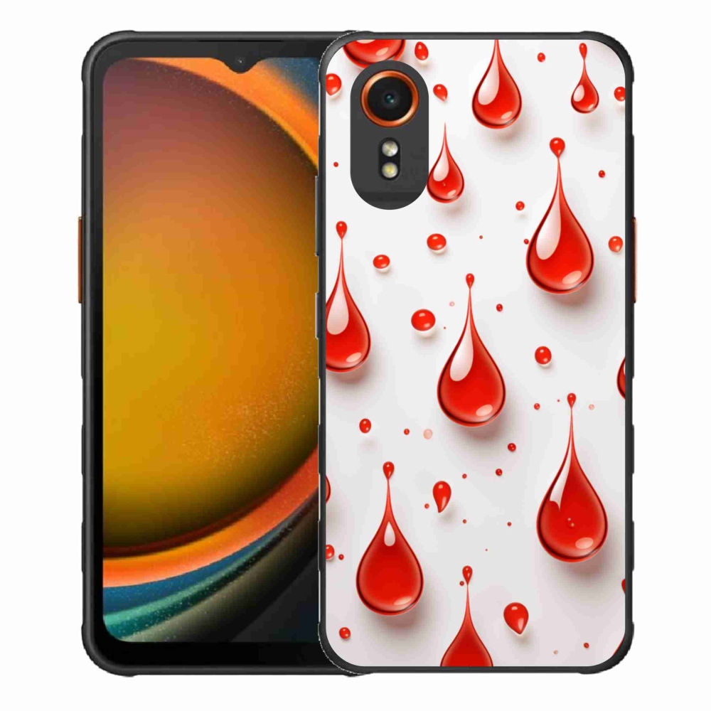 Gelový kryt mmCase na Samsung Galaxy Xcover 7 - červené kapky