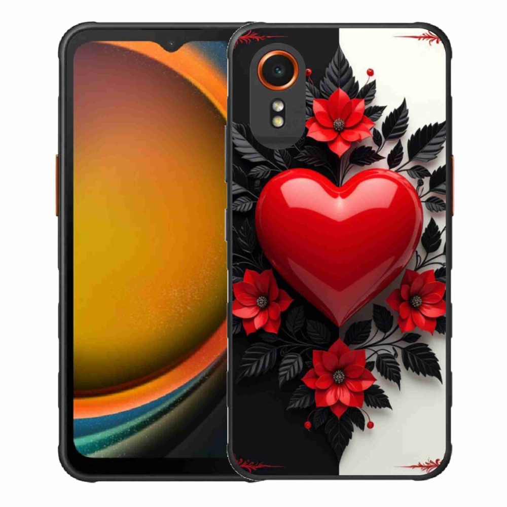 Gelový kryt mmCase na Samsung Galaxy Xcover 7 - červené srdce