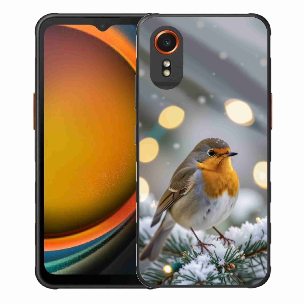 Gelový kryt mmCase na Samsung Galaxy Xcover 7 - červenka v zimě