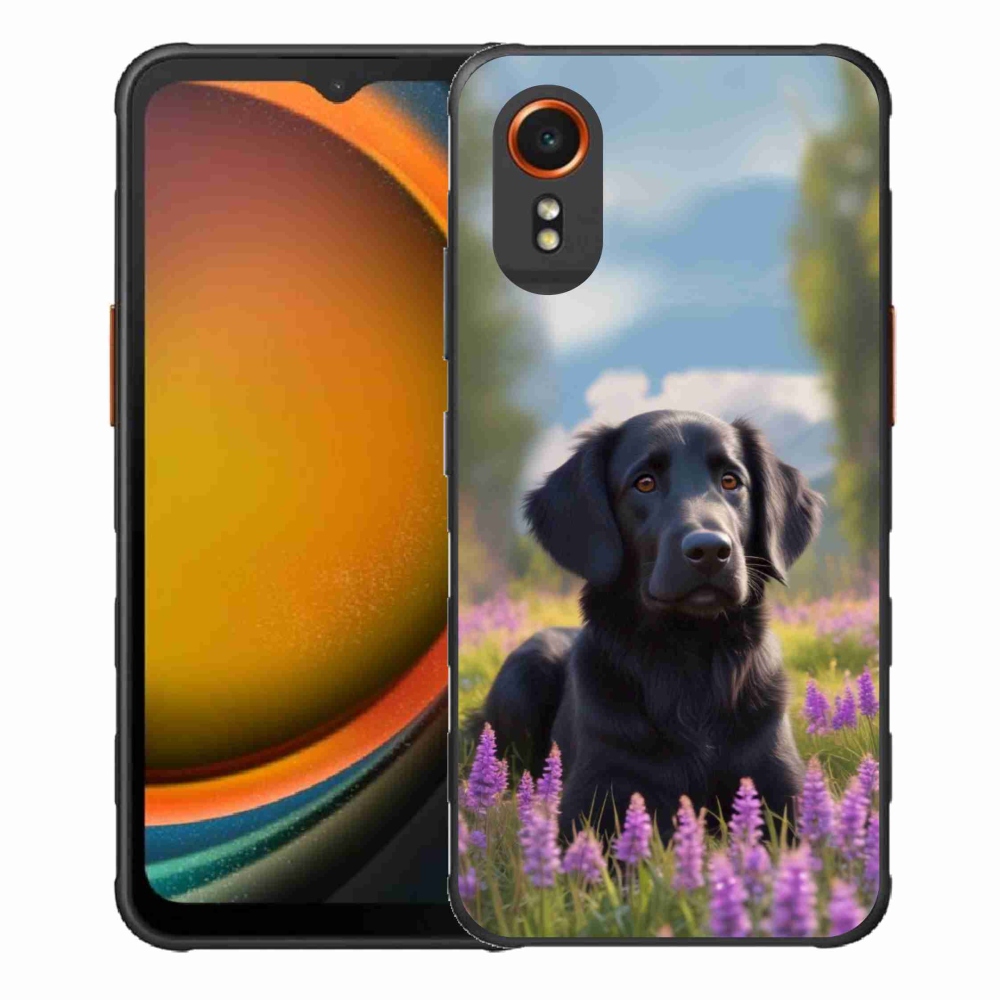 Gelový kryt mmCase na Samsung Galaxy Xcover 7 - elegantní černý retrívr